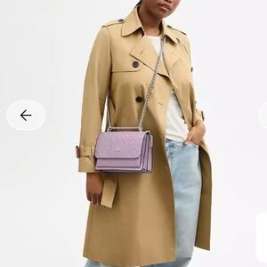 Coach Klare Signature Leather Crossbody Bag - Lavender